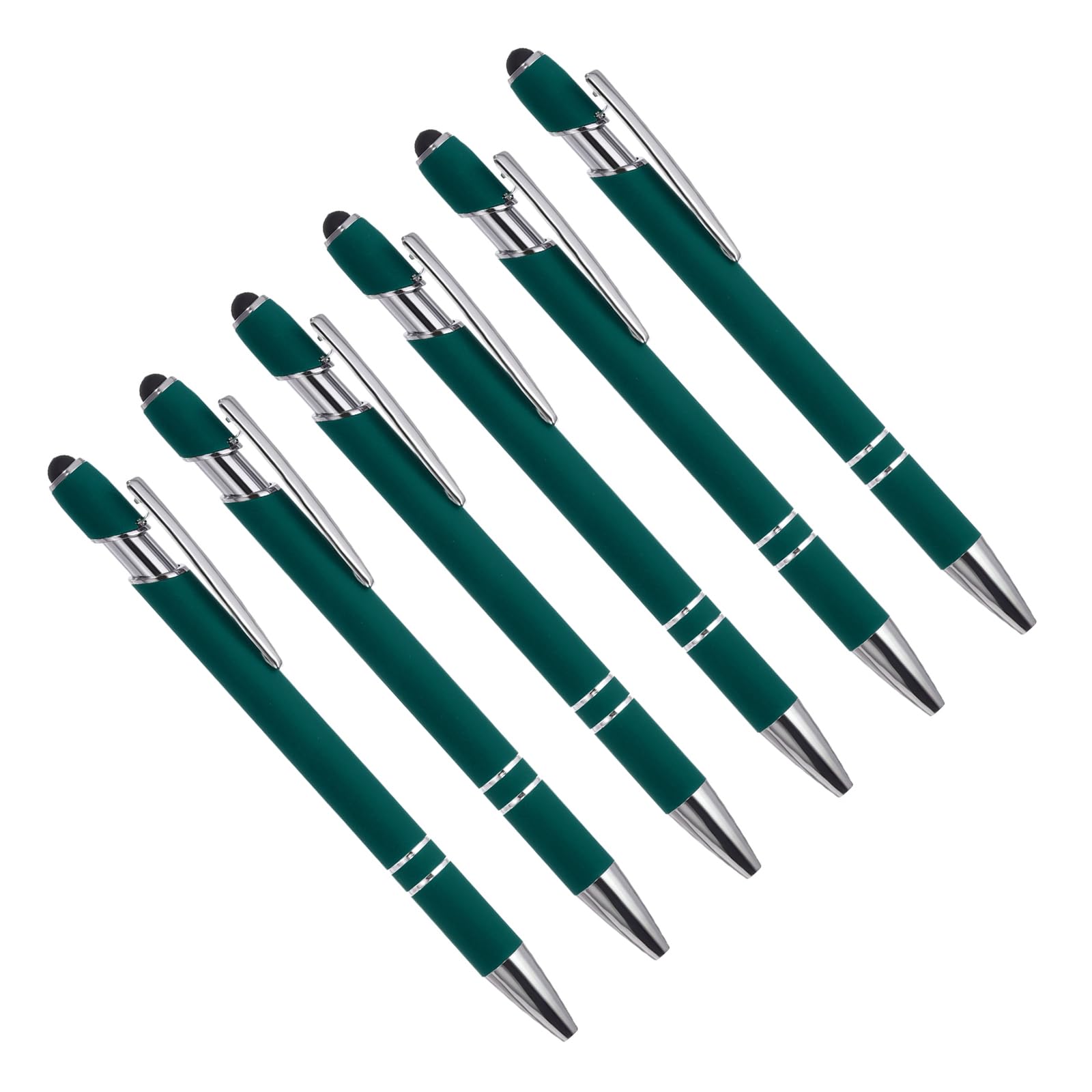 YOKIVE 6 Pcs Ballpoint Pen with Stylus Tip, 2 in 1 Black Ink Metal Stylus Pen 1.0mm Medium Point Style 1