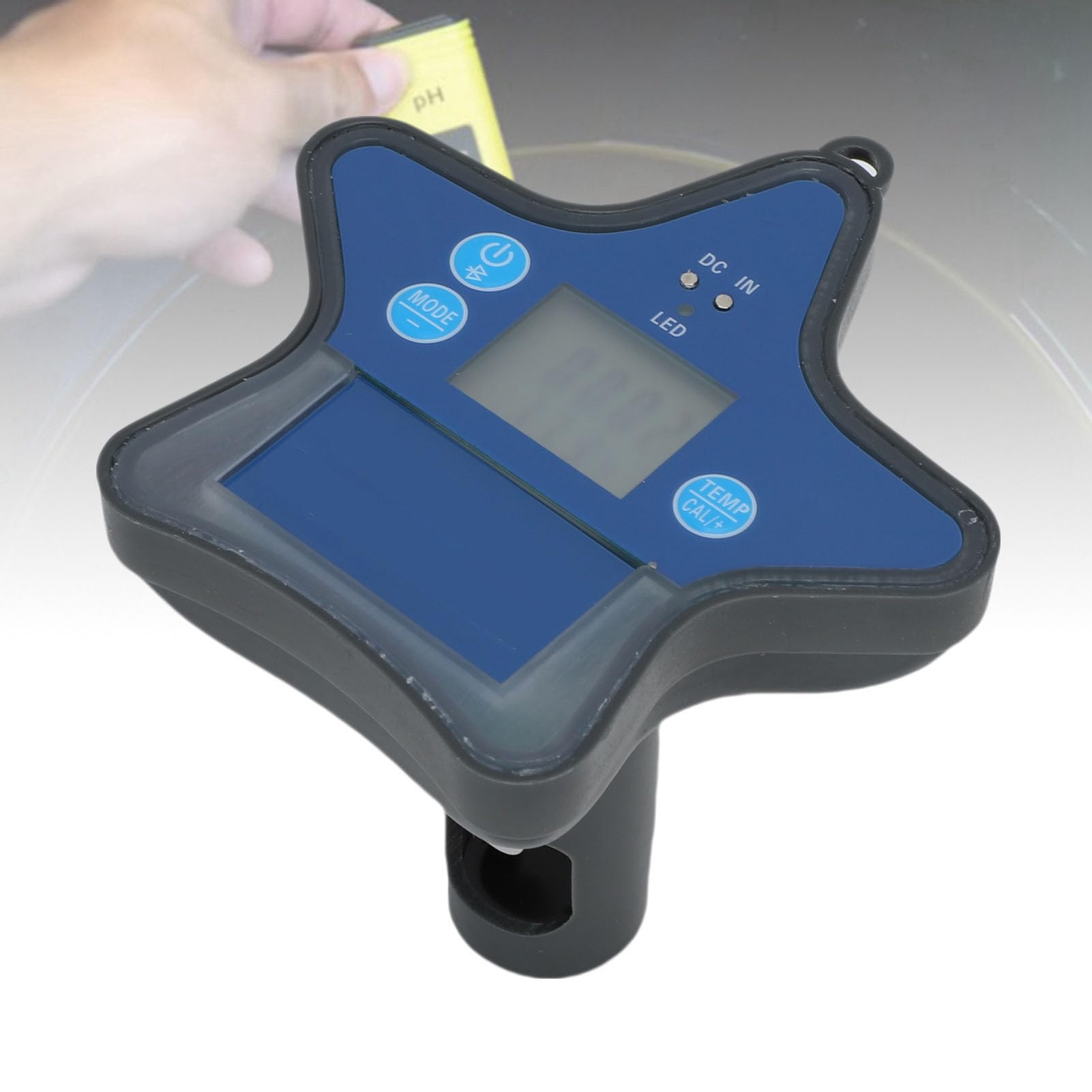 Asixxsix Schwimmender Wassertester, Poolwasser Monitor mit PH ORP CL EC TDS Salzgehalt Temperatur, App Steuerung für Pools Spas Aquarien Hydroponik Labore