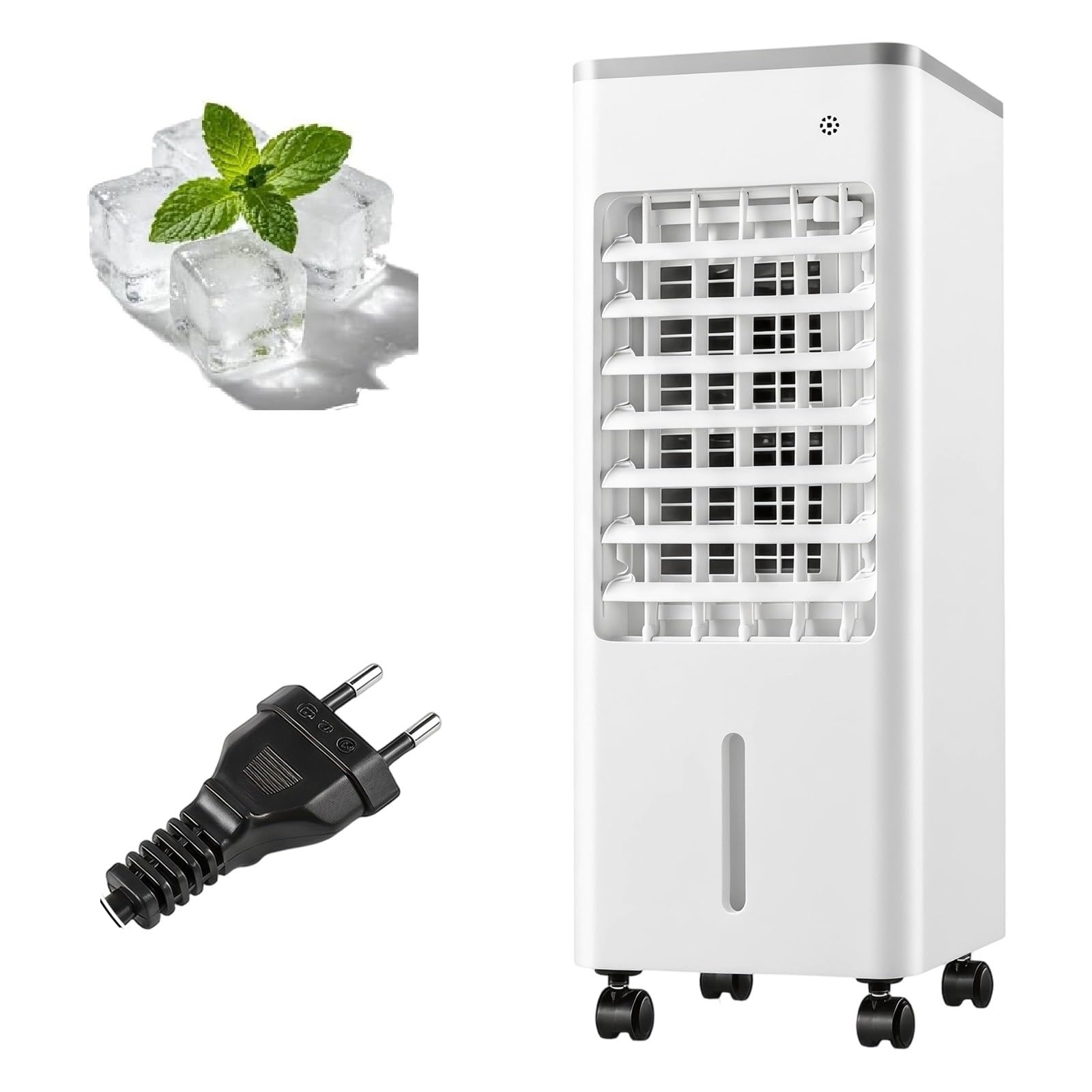 Ventilateur d'air conditionné évaporatif portable, 4-en-1 (Blanc, 6L) | Télécommande & minuterie 7,5h : programmation, arrêt auto pour économie d'énergie et sécurité