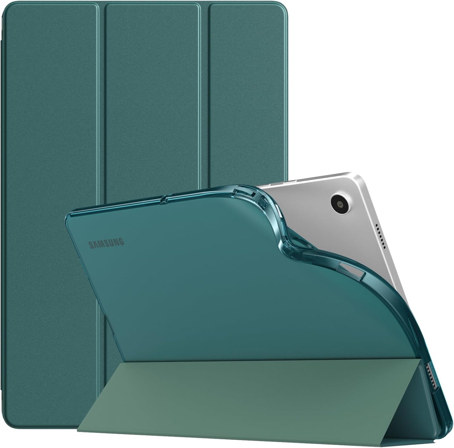 - INEFABLE Cover for Samsung Galaxy Tab A9 Plus 11 inch Case Cover, Smart Flip Case Cover for Samsung Galaxy Tab A9+ 11 inch Transparent Back with Stylus Pen Holder (DarkGreen)