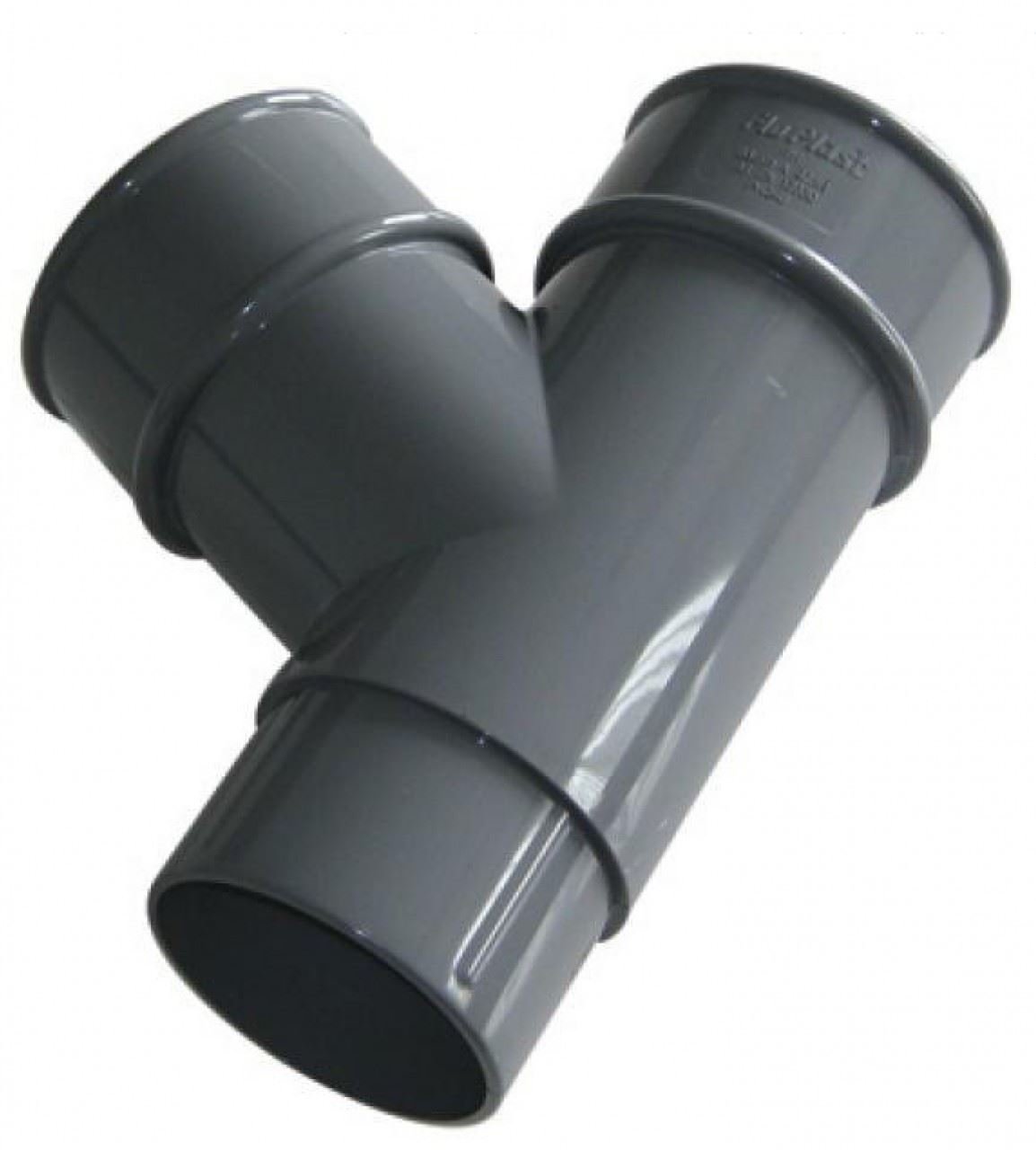 Floplast Anthracite/Grey Round Downpipe Branch - 112 Degree X 68Mm