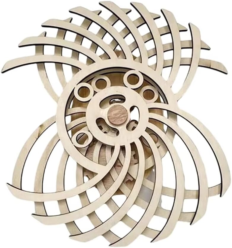 Aboiled Handmade Retro Dynamic Windmill Wall Art - Pine Sculpture for Home Decoration