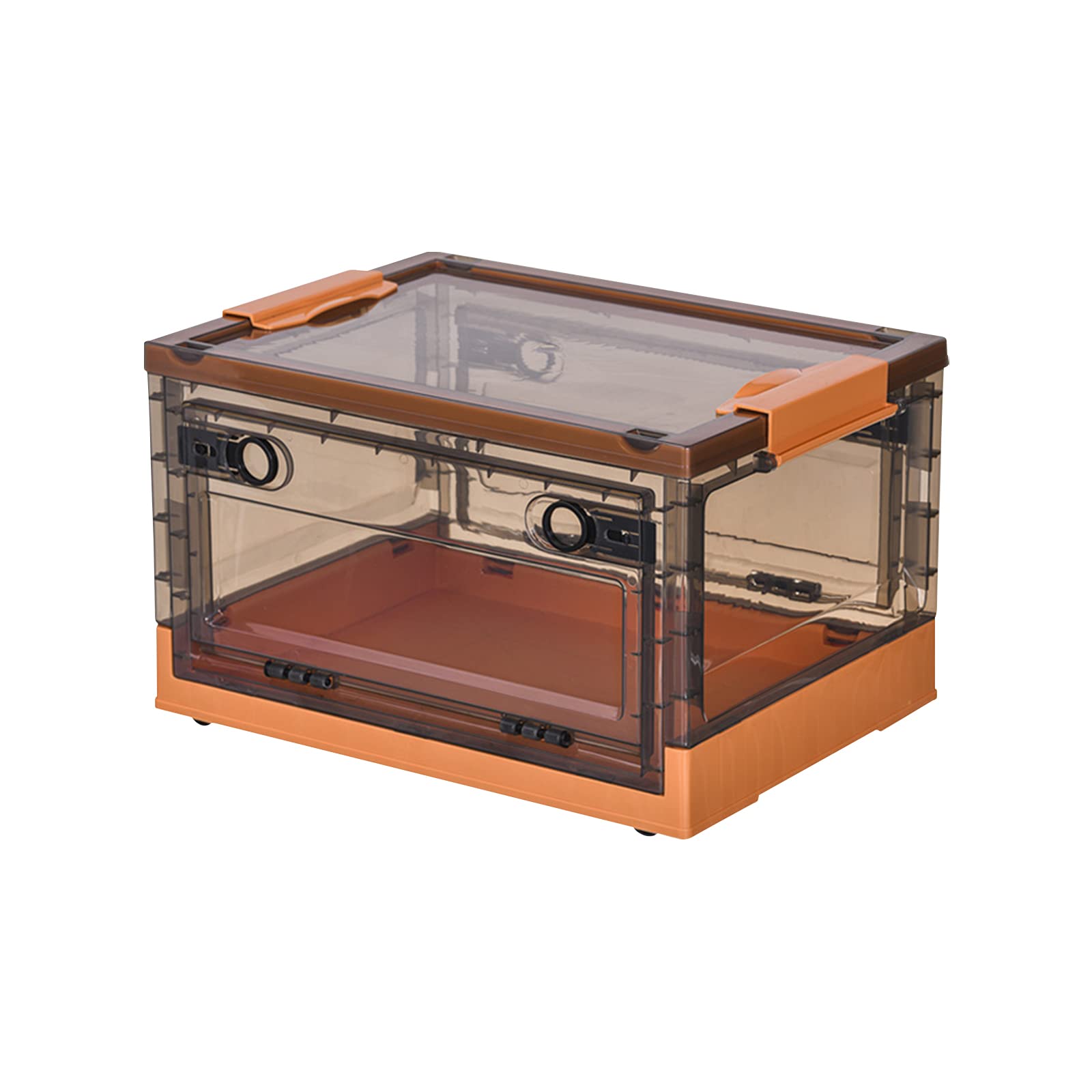 Ergocar Scatole Immagazzinaggio Plastica Pieghevole, Impilabili Scatola Organizer Trasparente, Scatole Pieghevoli con Coperchi e Ruote Nella, per Auto, Armadi, Casa, Ufficio