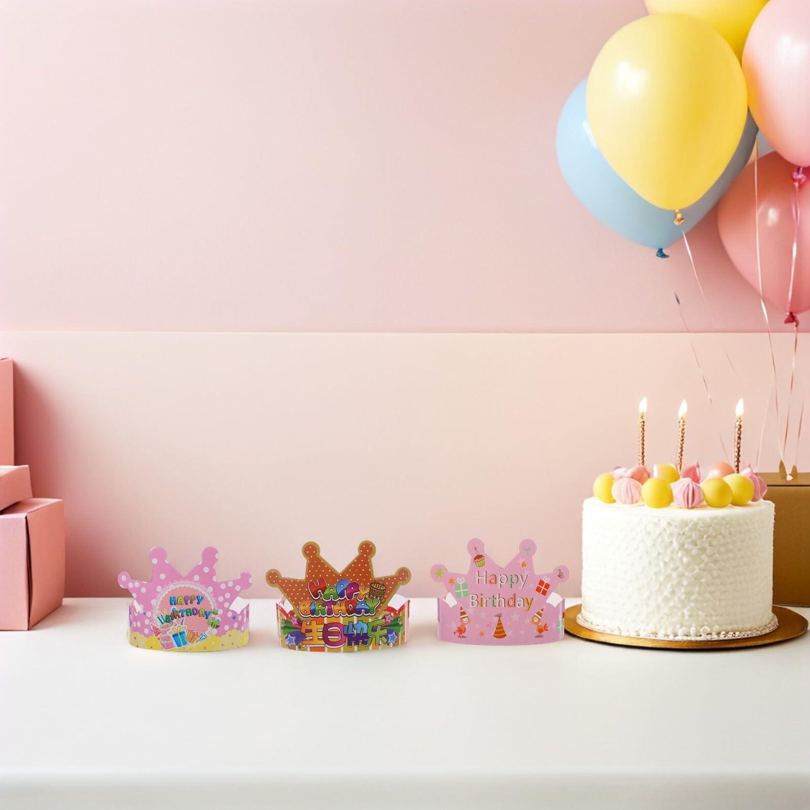 Hemobllo Sombrero de Cumpleaños para Niños de Papel, 100 Piezas Decorativas