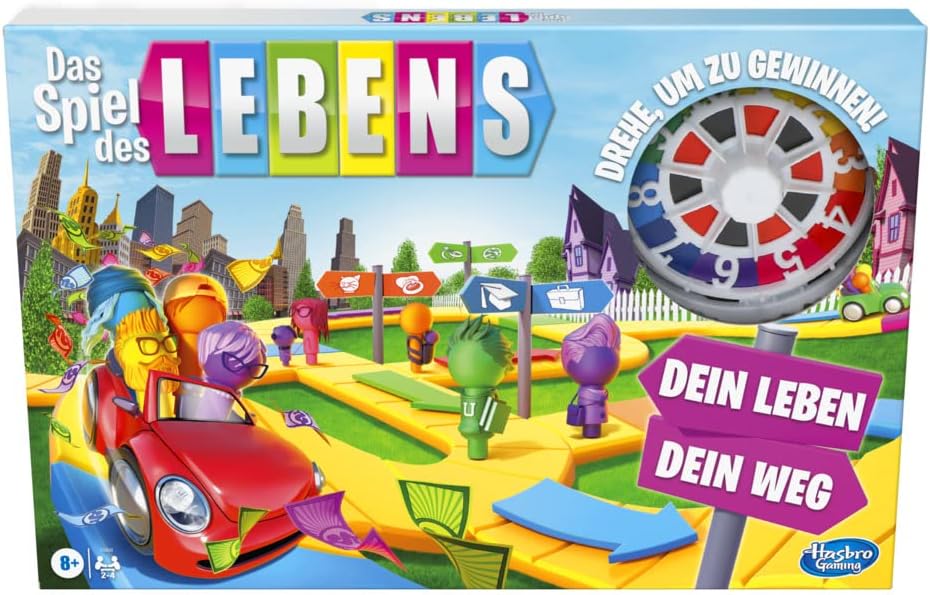 Hasbro Gaming Game of Life Board Game for the whole family for 2-4 players, for children aged 8 and up, contains colourful pens