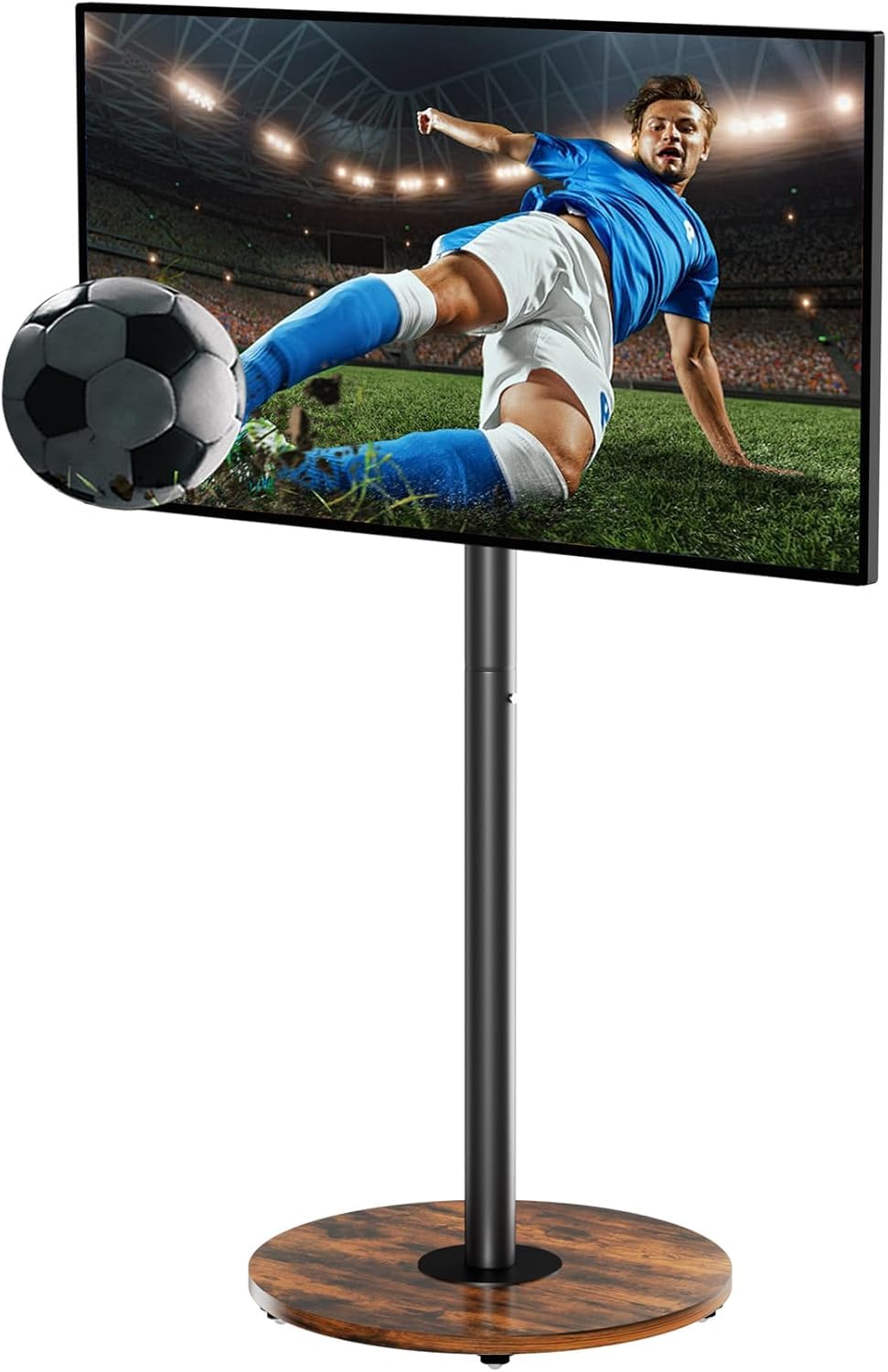 unho TV Standfuss Höhenverstellbar, TV Ständer Rollbar, TV Bodenständer für 40-75 Zoll Fernsehstand, VESA 600x400mm