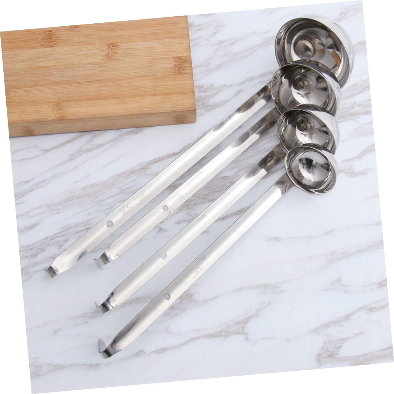 Stainless Steel Hanging Hook Soup Ladle 2Pcs Heavy Duty