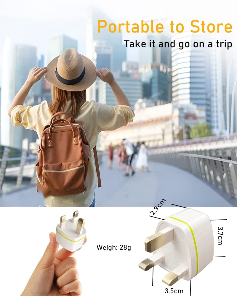 Adaptateur De Voyage Multiprise 2 Pièces - Prise UK Avec Fusible 13A, Pour Malaisie, Singapour, Vietnam, Royaume-Uni - 7