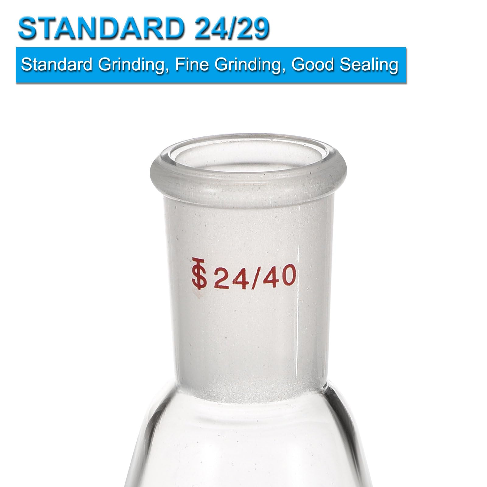 PATIKIL Matraz Erlenmeyer 24/40 2 Pzs 1000ml/33.8oz Matraces Cónicos De Vidrio Borosilicato De Pared Gruesa Con Escalas Y Junta Externa Cónica Estándar 24/40 Para Experimentos