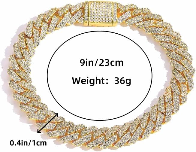 18K Gold Cuban Miami Bracelet, Hip-Hop Bracelet, Fashionable And Luxurious Versatile, Adding Charm, Birthday/Thanksgiving/Christmas And Other Holiday Gifts - Image 2