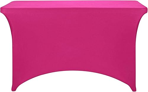 Miniatura 286 de FORLIFE Paquete de 6 manteles de elastano, de ajuste universal para mesas rectangulares de 6 pies, para patios, bodas, banquetes, fiestas