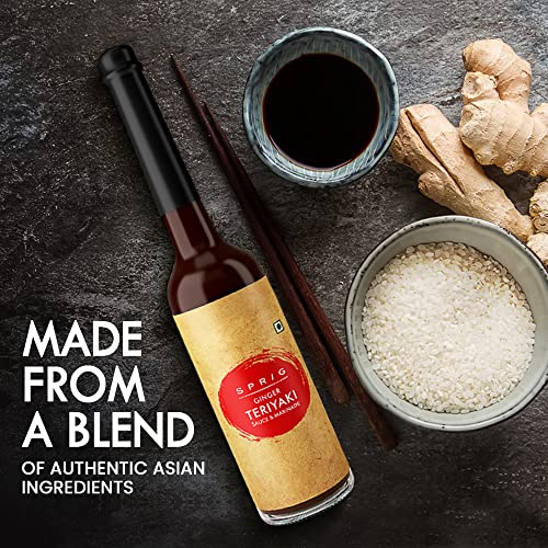 Image of Sprig Ginger Teriyaki Sauce and Marinade 120g | Expensive But Authentic | From Fresh Ginger | Use as Teriyaki Dipping sauce, Marinade & Salad Dressing | Make Stir-fry bowls and Fried Rice