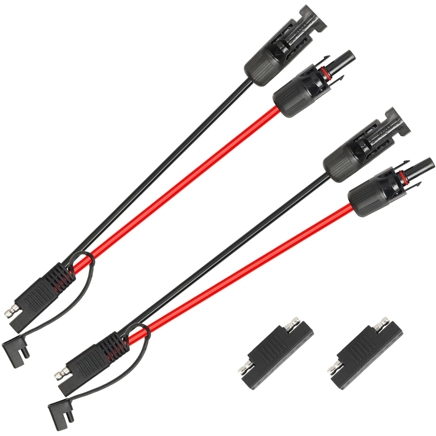 2PCS 1FT Solar Panel to SAE Adapter Cable - 10AWG SAE Connector Extension Cable for RV Solar Panel Caravan Battery Charger Kit with SAE Polarity Reverse Adapter