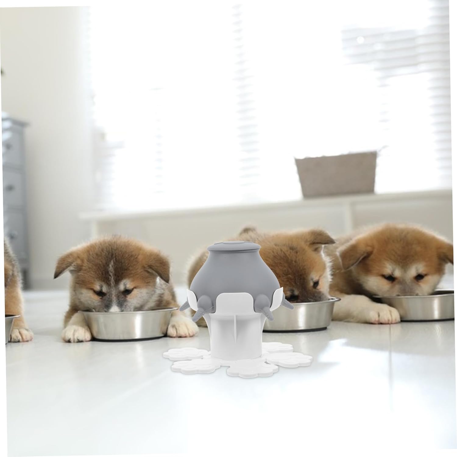 Multi-Nipple Puppy Feeding Station Silicone Kitten Feeder Bowl Stand Feeder Pacifier