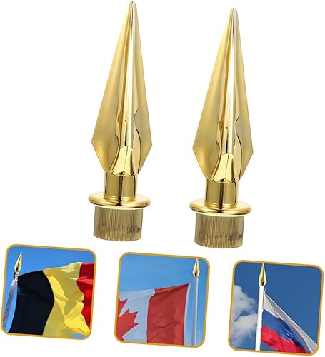 Miniatura 6 de YARNOW 8 Pcs Flagpole Head Tuba Ornament Decoración De para Exteriores Interior Accessories Flag Pole Head Replacement Flagpole Topper Spears Fence