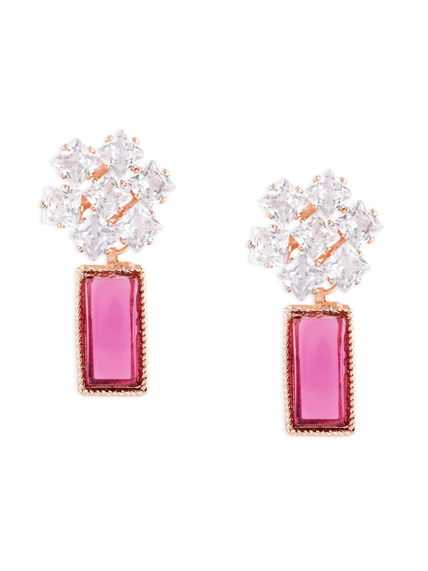 Zaveri Pearls Pink Stone & Cubic Zirconia Embellished Brass Drop Earring For Women-ZPFK15926 (B0C4HC4HM3) Amazon Price History, Amazon Price Tracker