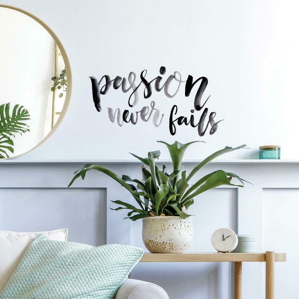 RoomMates RMK4589SCS Passion Never Fails Peel and Stick Motivational Quote Wall Decals, Rmk4589scs, Black - Image 3