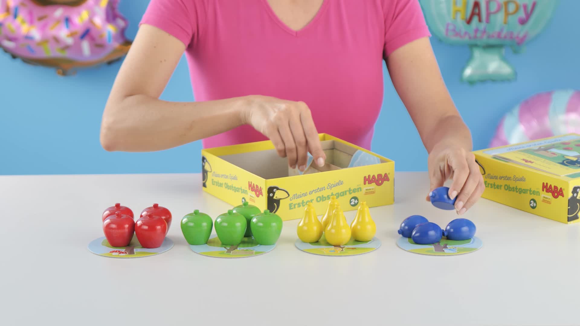 Haba 4655 - Meine ersten Spiele Erster Obstgarten, unterhaltsames Brettspiel rund um Farben und Formen ab 2 Jahren… – Bild 8
