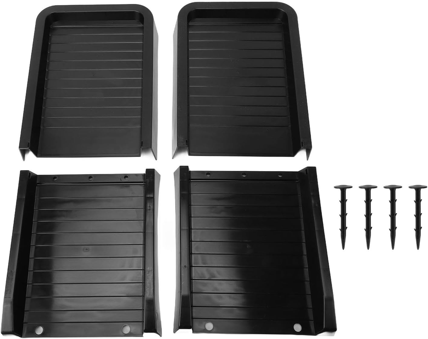 Asixxsix Gutter Downspout Extensions, Ribbed Pattern Efficient Drainage Downspout Diverter, Rain Diverter with Ground Stakes for Foundation Protection