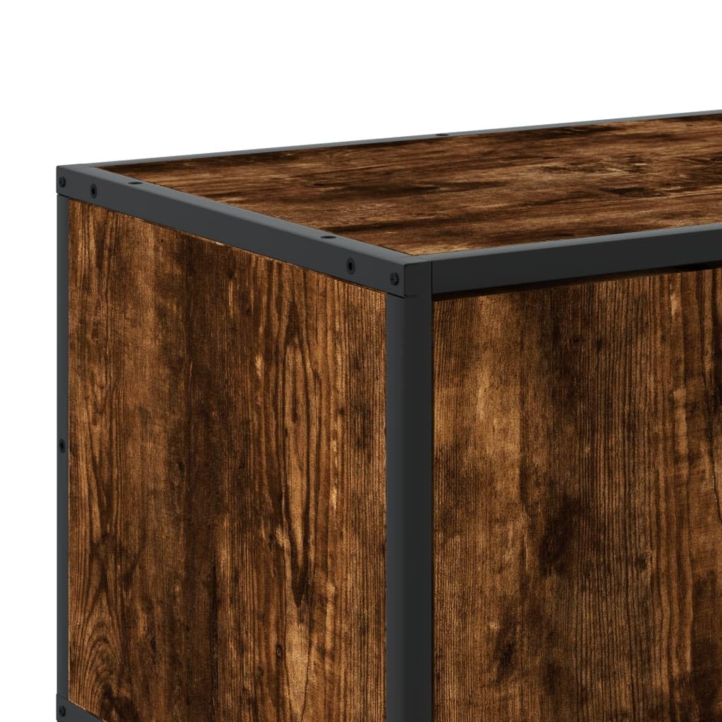 TV-Schrank Räuchereiche 210x35x41 cm, Holzwerkstoff, Metallgestell, Modernes Media-Center für Wohnzimmer, Schlafzimmer, Stauraum, Stabil