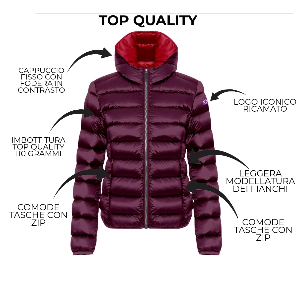 NORWAY PIUMINO DONNA INVERNALE - GIUBBOTTO DONNA 110 GRAMMI - GIACCA INVERNALE IMBOTTITA