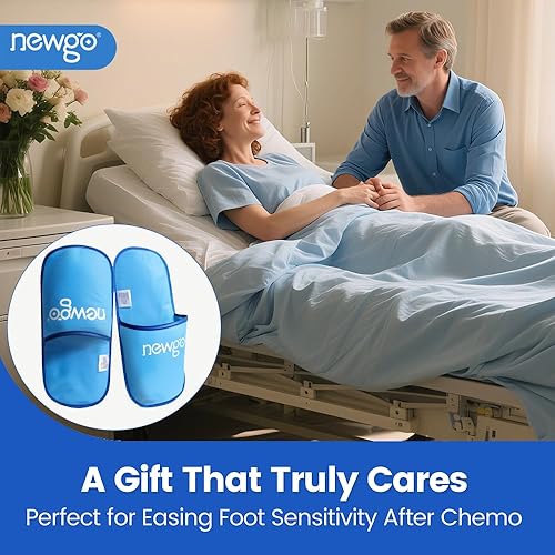 Miniatura 8 de NEWGO Pantuflas de hielo para pies para fascitis plantar y neuropatía, aptas para HSA o FSA, paquete de 2 pantuflas de hielo de gel para cirugía de
