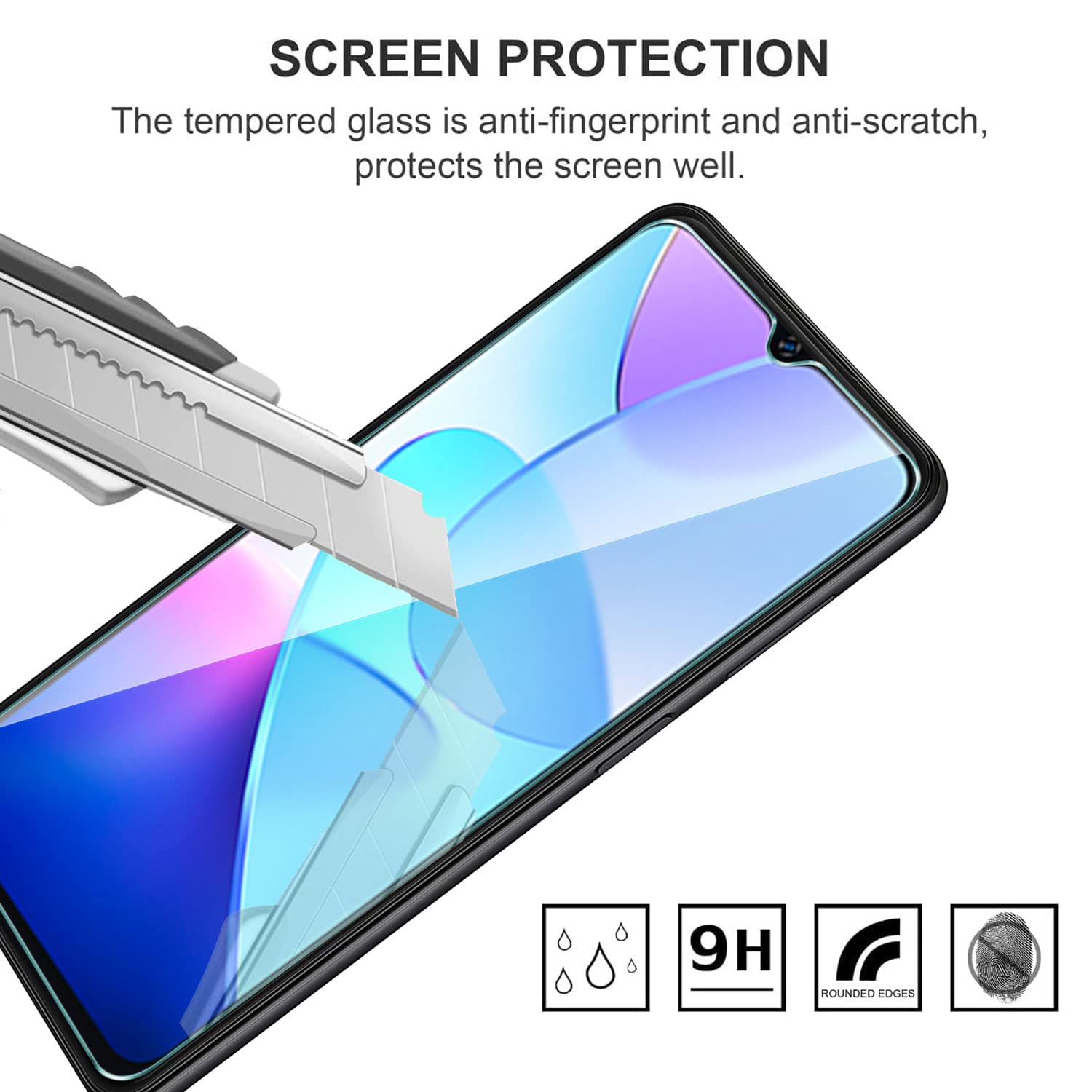 CXKJ Custodia per Oukitel C31 (6.52 Pollice) + [2 Pezzi] Pellicola Vetro Temperato,Nero Cover Morbido Silicone Custodie TPU Ultra Cover,per C31