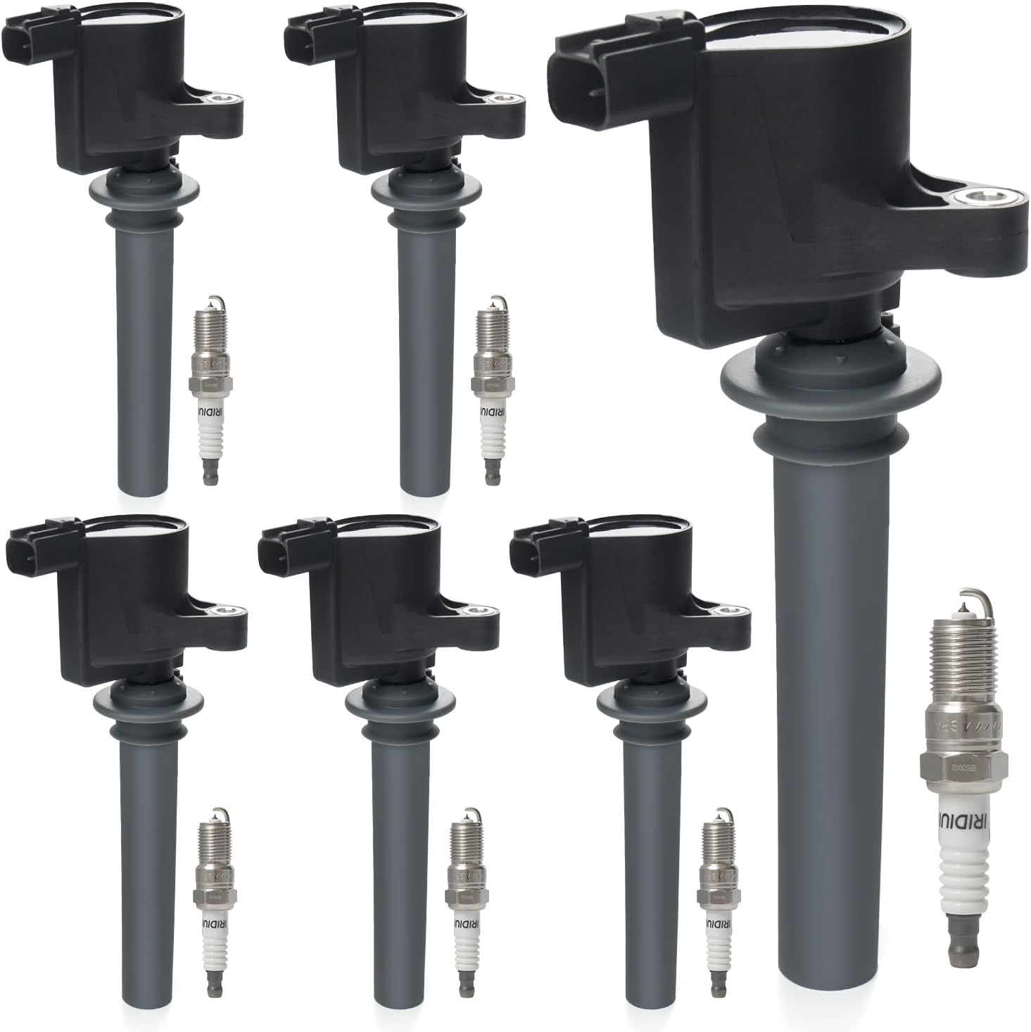 Set of 6 Ignition Coil Pack & Iridium Spark Plugs Compatible with 3.0L V6 2001-2008 Ford Escape 500 Five Hundred Freestyles Taurus Mazda Tribute Mercury Mariner Montego Sable Replace DG500 FD502 SP493