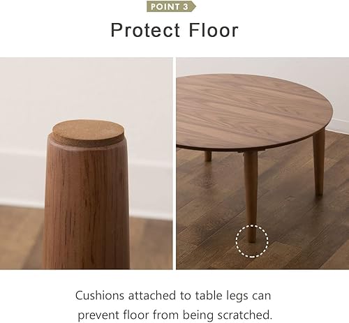 Miniatura 5 de EMOOR Mesa auxiliar plegable de madera rectangular mediana (17.7 x 31.5 pulgadas), color blanco, mesa baja para sentarse en el suelo, espacio