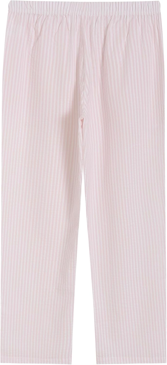 Latuza Women's 2 Pack Cotton Pajama Pants Seersucker Lounge Pants with Pockets