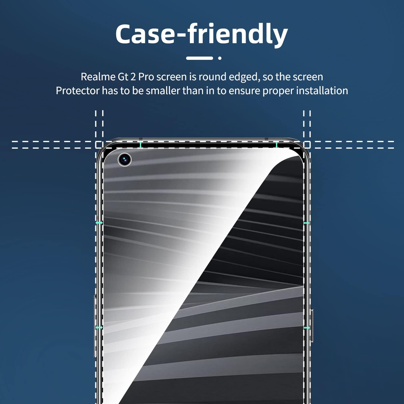 3 vetri temperati per Realme GT2 Pro, Pellicola Protettiva