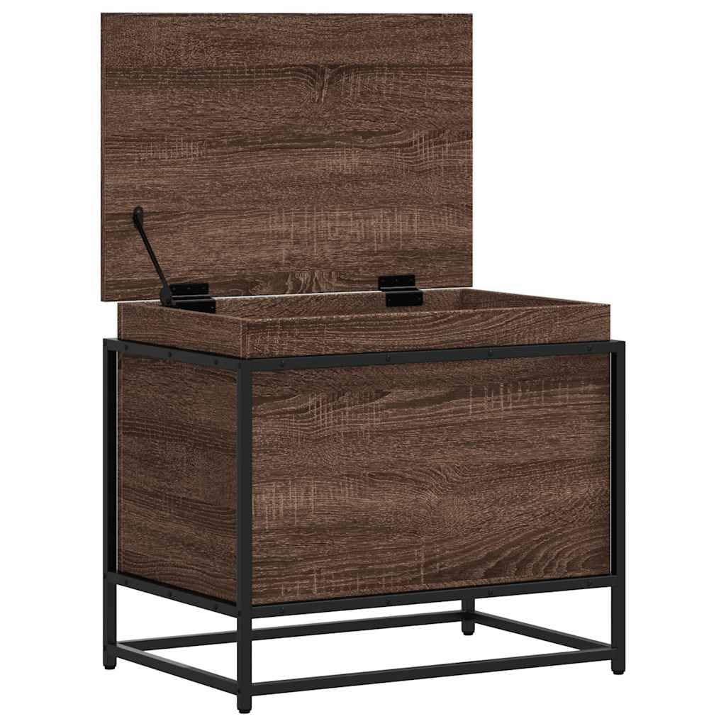 vidaXL Caja de almacenaje con Tapa Madera marrón Roble 60x40x51,5 cm, Caja de Mantas, baúl de almacenaje, Caja de almacenaje de Juguetes