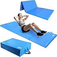 Vista 9 de RitFit Upgraded Folding Exercise Mat, 2 Inch Thick Gymnastics Mat 3’x6’,4’x8’,4x10’,2'x8' with Carrying Handles for Yoga, MMA, Stretching, Core
