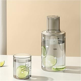 Jus Carafe d'eau 33.8 Oz Haut Borosilicate Glass Pichet avec tasse d'eau haute température résistant à l'eau froide pichets Jus Jug Théière Théière Jug Thé Cruche