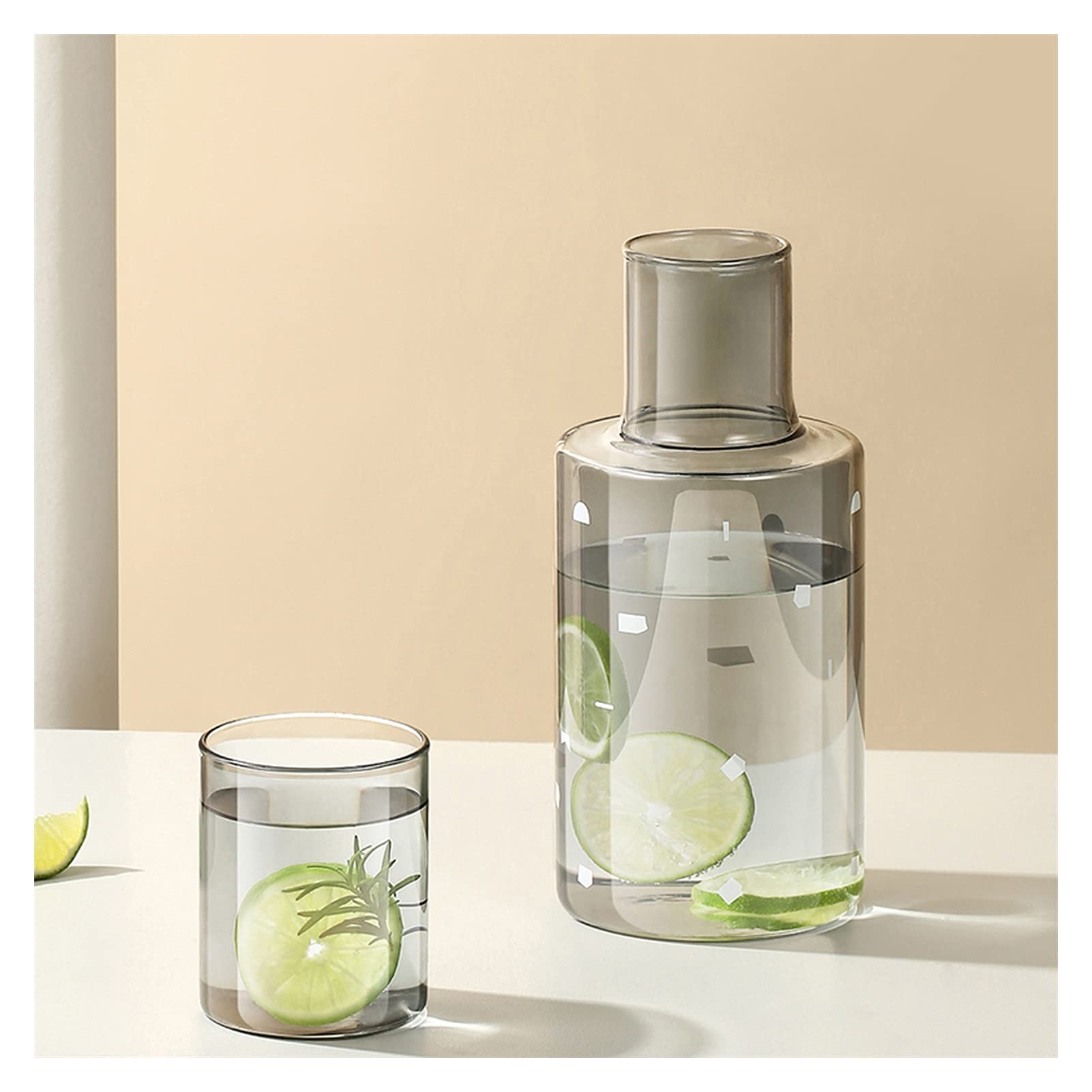Jarra for crema, jarra for crema, jarras for té helado Jarra de vidrio de borosilicato de 33,8 onzas de alto contenido en agua con taza de agua Jarra de agua fría resistente a altas temperaturas Jarra