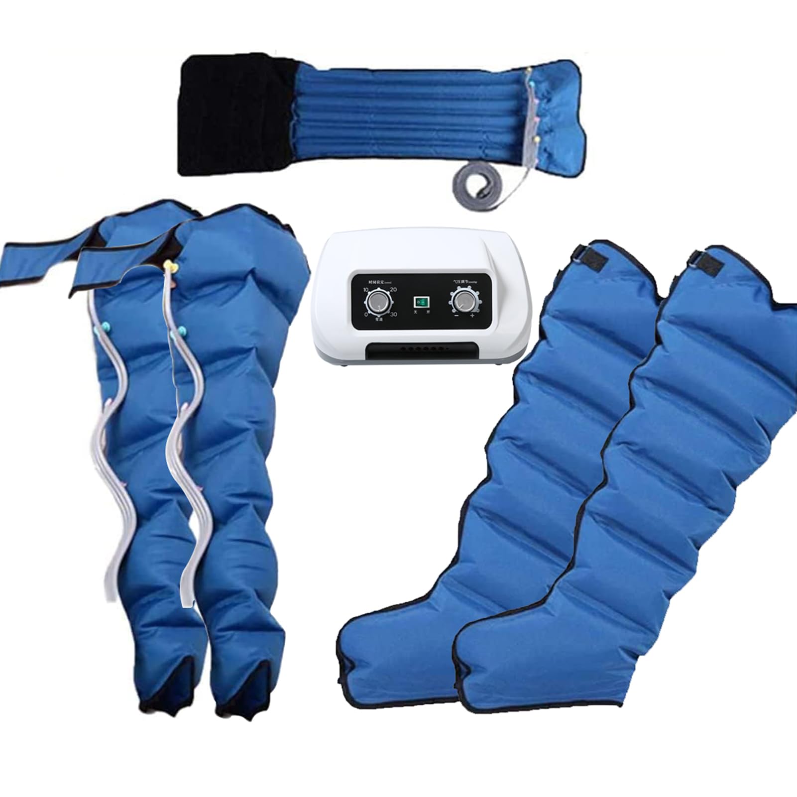 Massaggiatore per gambe a compressione d'aria a 6 cavità, massaggio linfatico per tutto il corpo, vita, gambe e braccia, stivali per pressoterapia