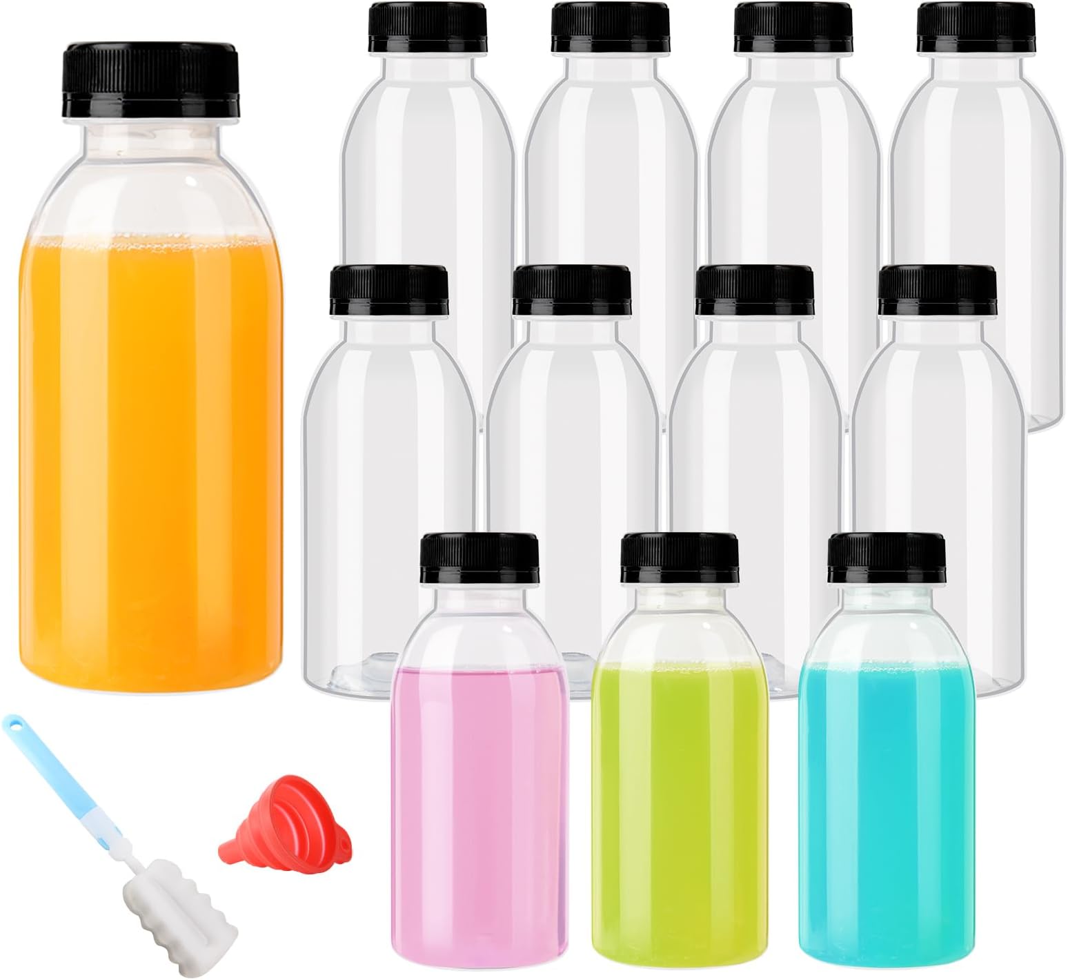 YBCPACK 12 Pack 100ml PP Plastic Shot Bottles with Lids Heat