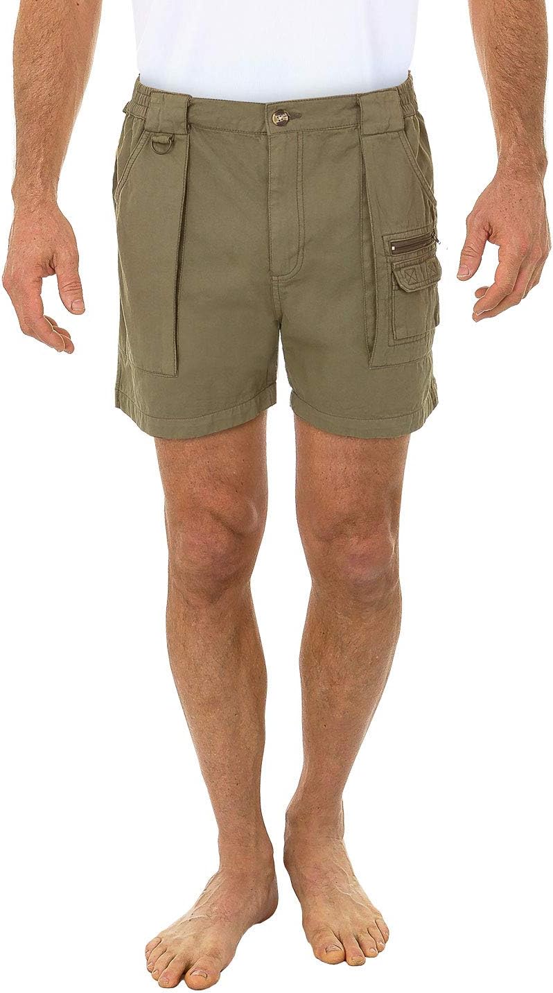 Beach Outfitters Men’s Walking Hiker 100% Cotton Cargo Short, 4.5″ Inseam