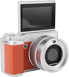 Câmera de Vídeo Digital 5K, 180 ° 80MP HD LENS DIPLEMENTE Câmera Digital de Tela Com Zoom Digital 18x AutoFocus, Câmera de Vídeo Wifi para Fotografia de Viagem, Suporta até 256 (Marrom)