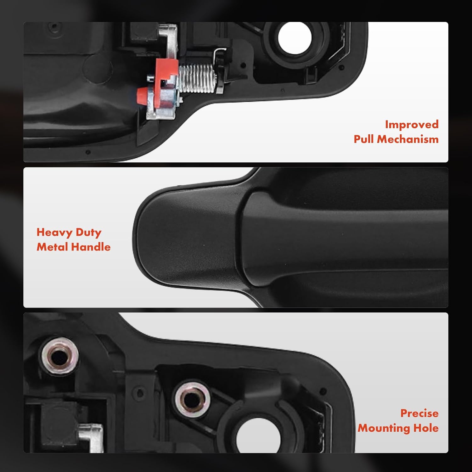 A-Premium Upgraded Metal Exterior Door Handles w/Keyhole - Compatible with Chevrolet & GMC - 2004-2012 Colorado Canyon, Textured Black, 2-PC Set, Front Driver and Passenger Side