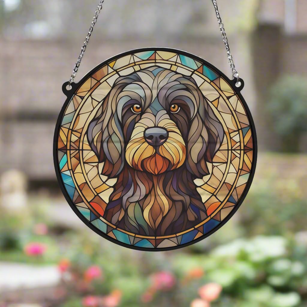 Cockapoo Black Stained Glass Effect Suncatcher Gift for Dog Lovers - 19cm - Image 2