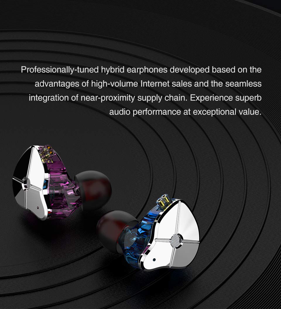 KZ ZST X inEar Monitors, Upgraded Dynamic Hybrid Dual Driver ZSTX