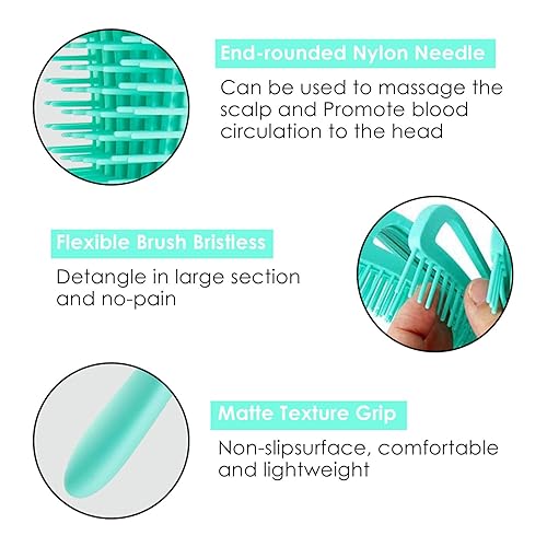 Miniatura 10 de Seddy Cepillo desenredante para cabello rizado con diseño revolucionario, desenredante sin dolor para rizos sin encrespamiento, sin enredos,