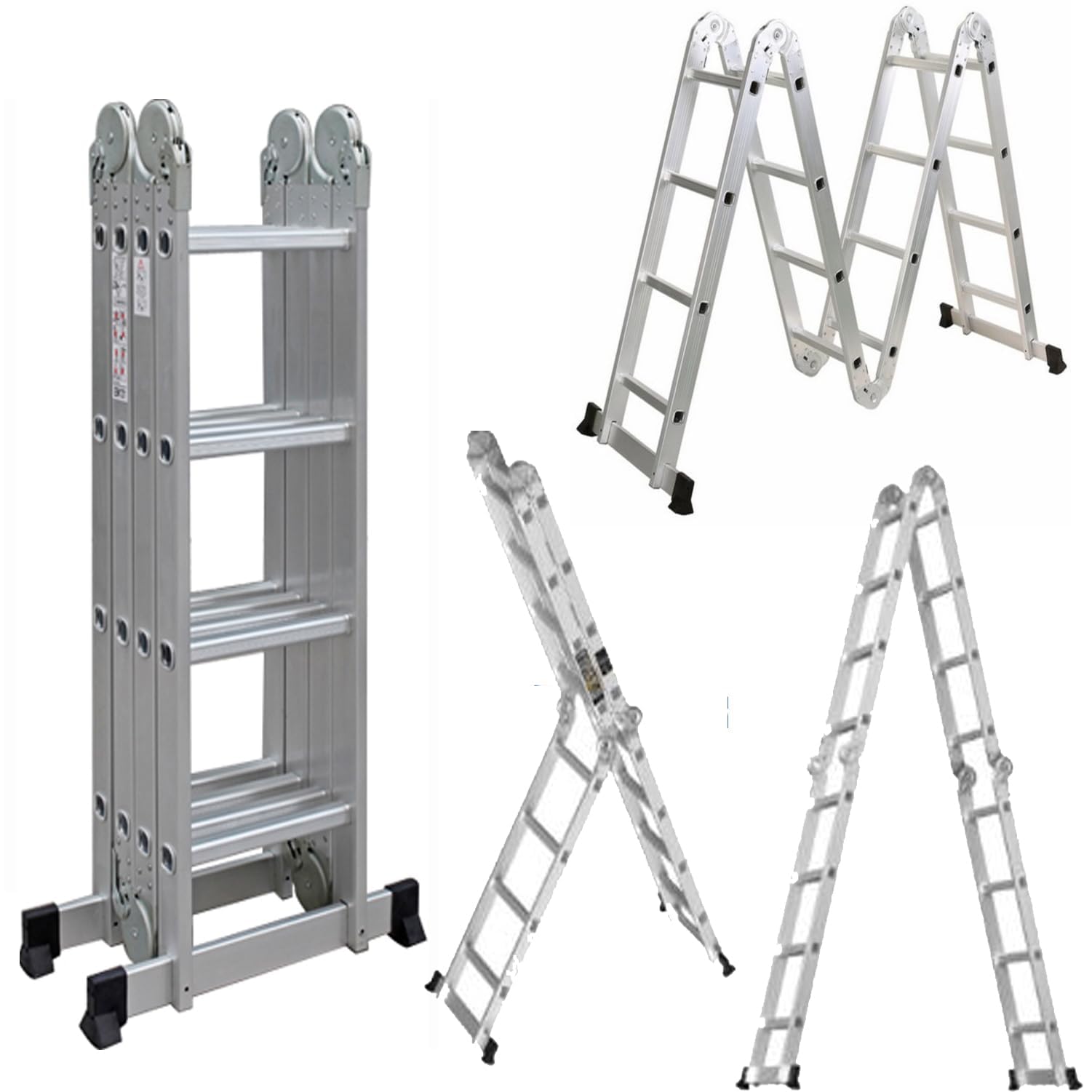 Combination Ladder 4.7m - 14 in 1 Multi Position Aluminium Folding Scaffold TUFFMATE