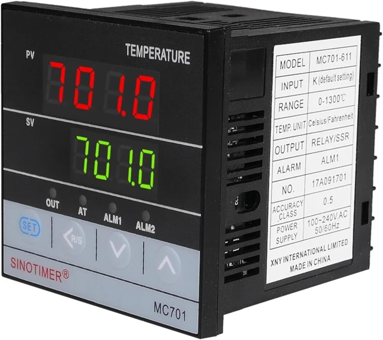 Temperature Controller Universal Input PT100 K Thermocouple Digital PID SSR Relay Output for Heat Cool with Alarm Fahrenheit(MC401)