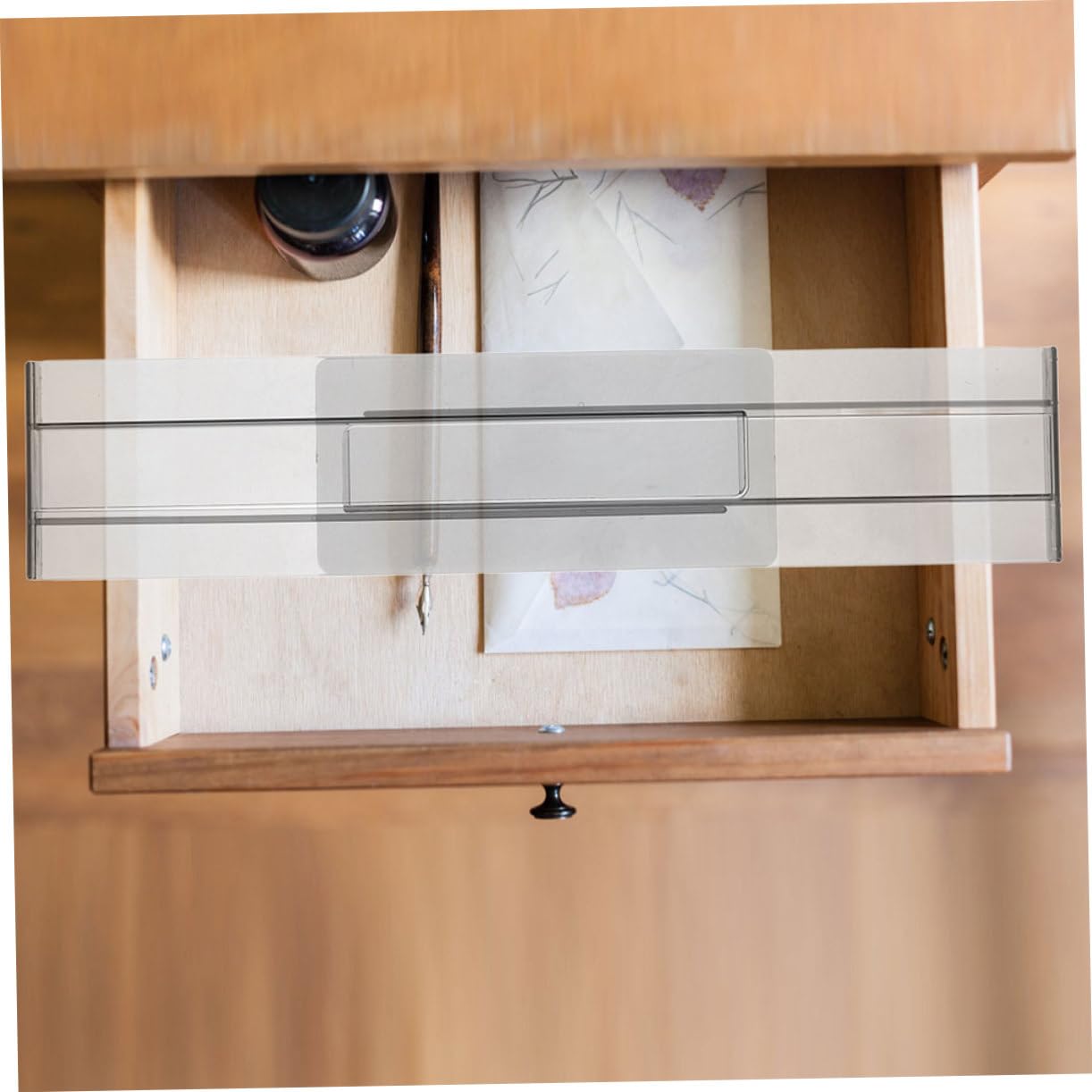 TOPBATHY Divisori Cassetto Organizer Regolabili 8 Pezzi Ps, Espandibili | Abiti e Biancheria, Installazione Semplice, Ordinamento Comodo, 27, 5-52cm, Bianco Trasparente