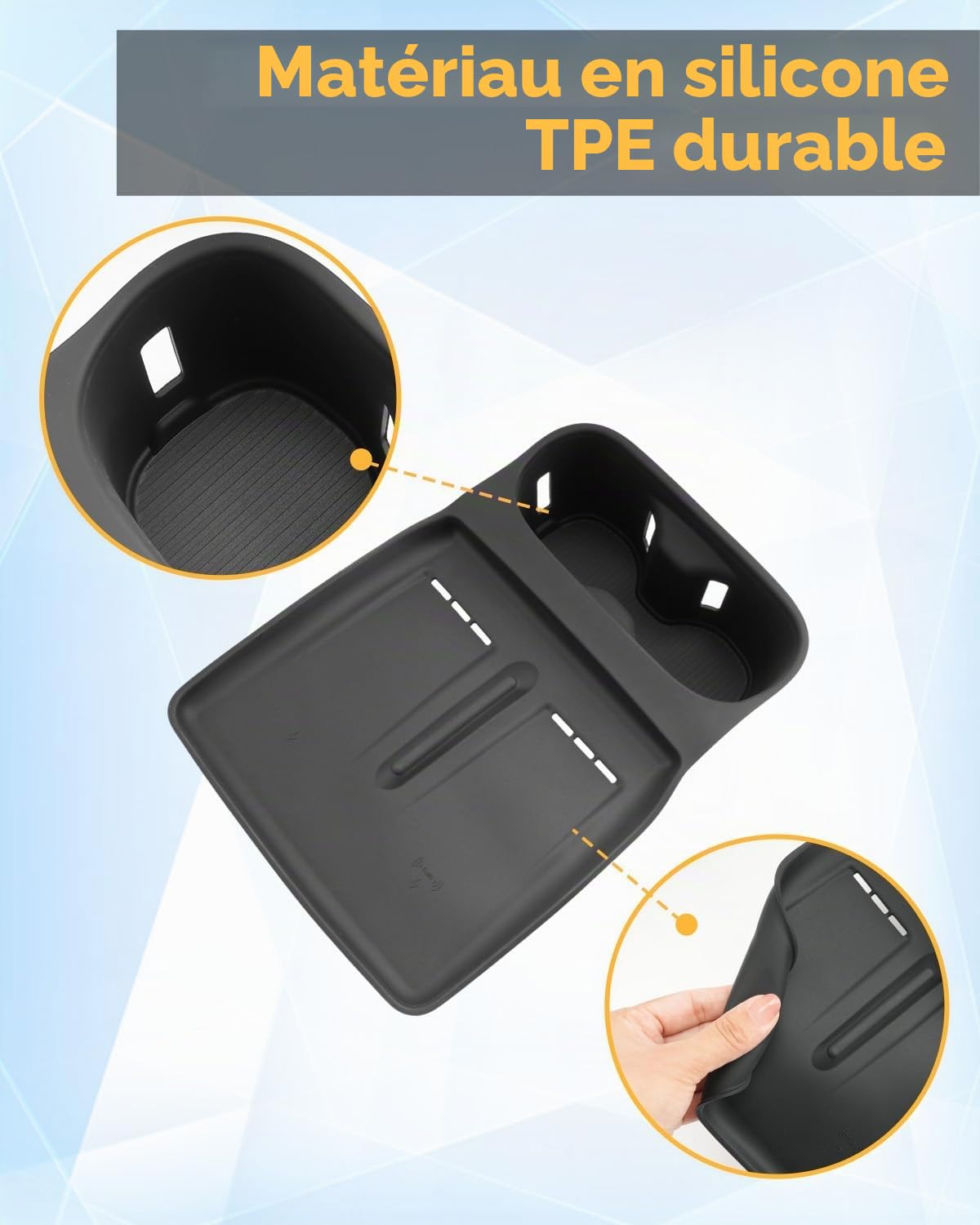 YEE PIN Pour Xpeng G6 EV 2025 2026 2027 Coussinets de protection pour chargeur sans fil avec porte-gobelet Boîte de rangement Porte-gobelet Organiseur de boîte à gants Nouveau G6 2026 Accessoires