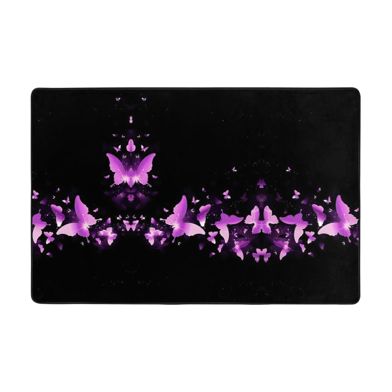 Tapis violet salon doux EdWal grand tapis chambre papillon