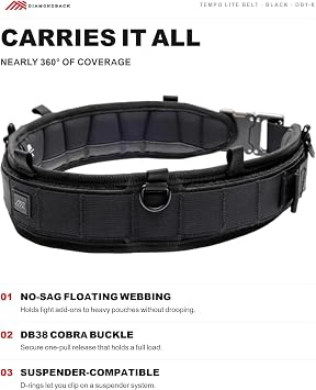 Diamondback Tempo Lite Tool Belt, 3 in. Low-Profile, XL/XXL