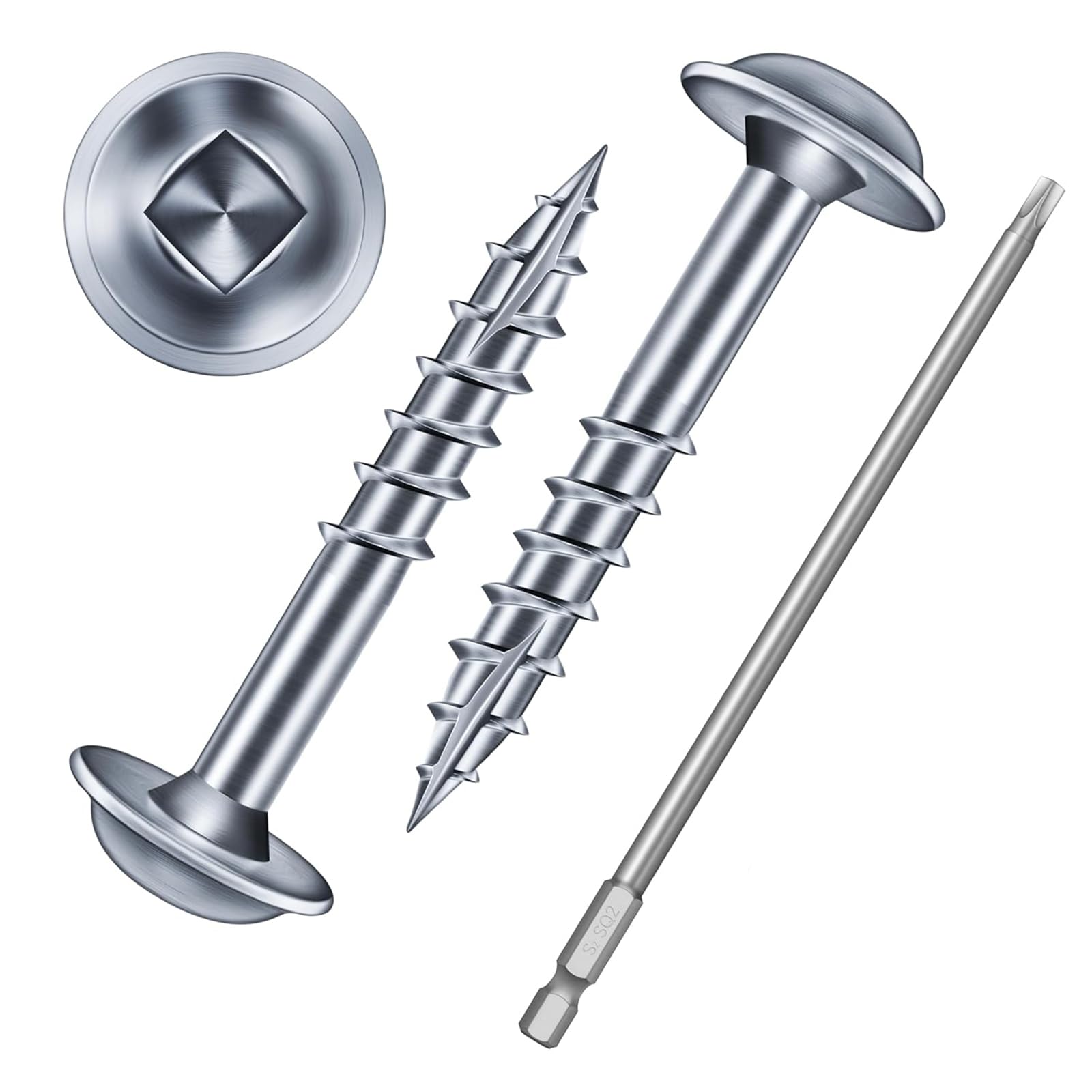 100Pcs 4.2 x 32mm Pocket Hole Screws, Self Tapping Wood Screws